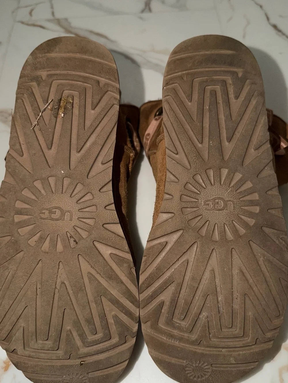 UGG Chestnut Suede Short Boots with Shearling Lining